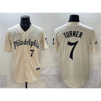 Philadelphia Phillies #7 Trea Turner Cream AmberGomez Gothic Vapor Limited Stitched Jersey
