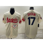 Los Angeles Angels #17 Shohei Ohtani Number Cream AmberGomez 2022 City Connect Cool Base Stitched Jersey