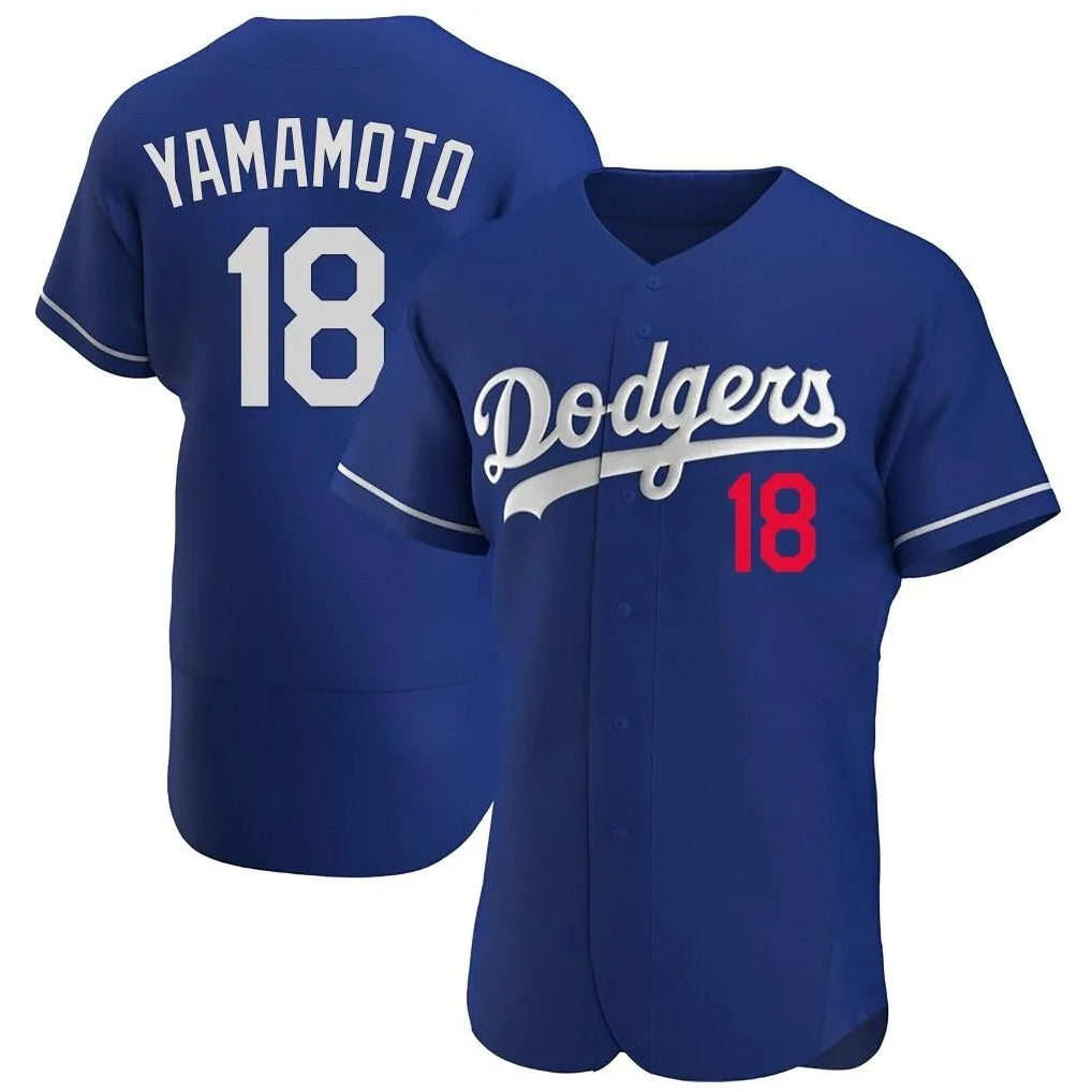 Los Angeles Dodgers #18 Yoshinobu Yamamoto Player Royal AmberGomez Limited Elite Home Stitched Jerseys