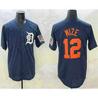 Detroit Tigers #12 Casey Mize Navy AmberGomez Alternate With Patch Cool Base Stitched Jersey