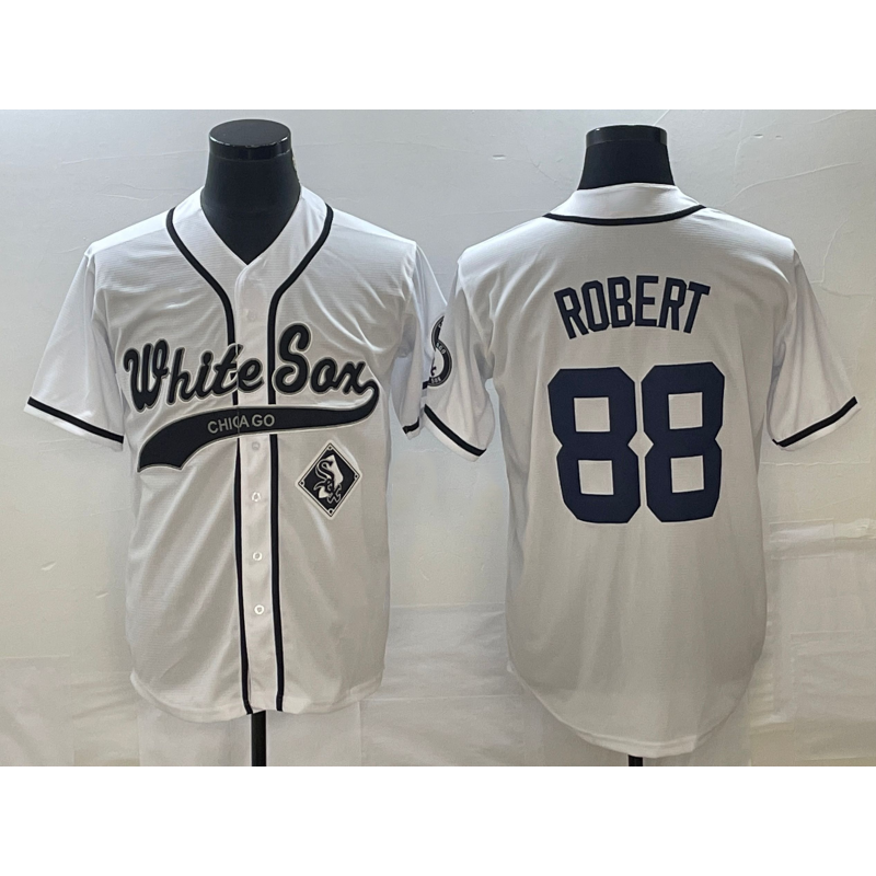 Chicago White Sox #88 Luis Robert White AmberGomez Cool Base Stitched Jersey