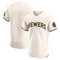 Milwaukee Brewers Cream AmberGomez Home Elite Jersey