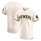 Milwaukee Brewers Cream AmberGomez Home Elite Jersey