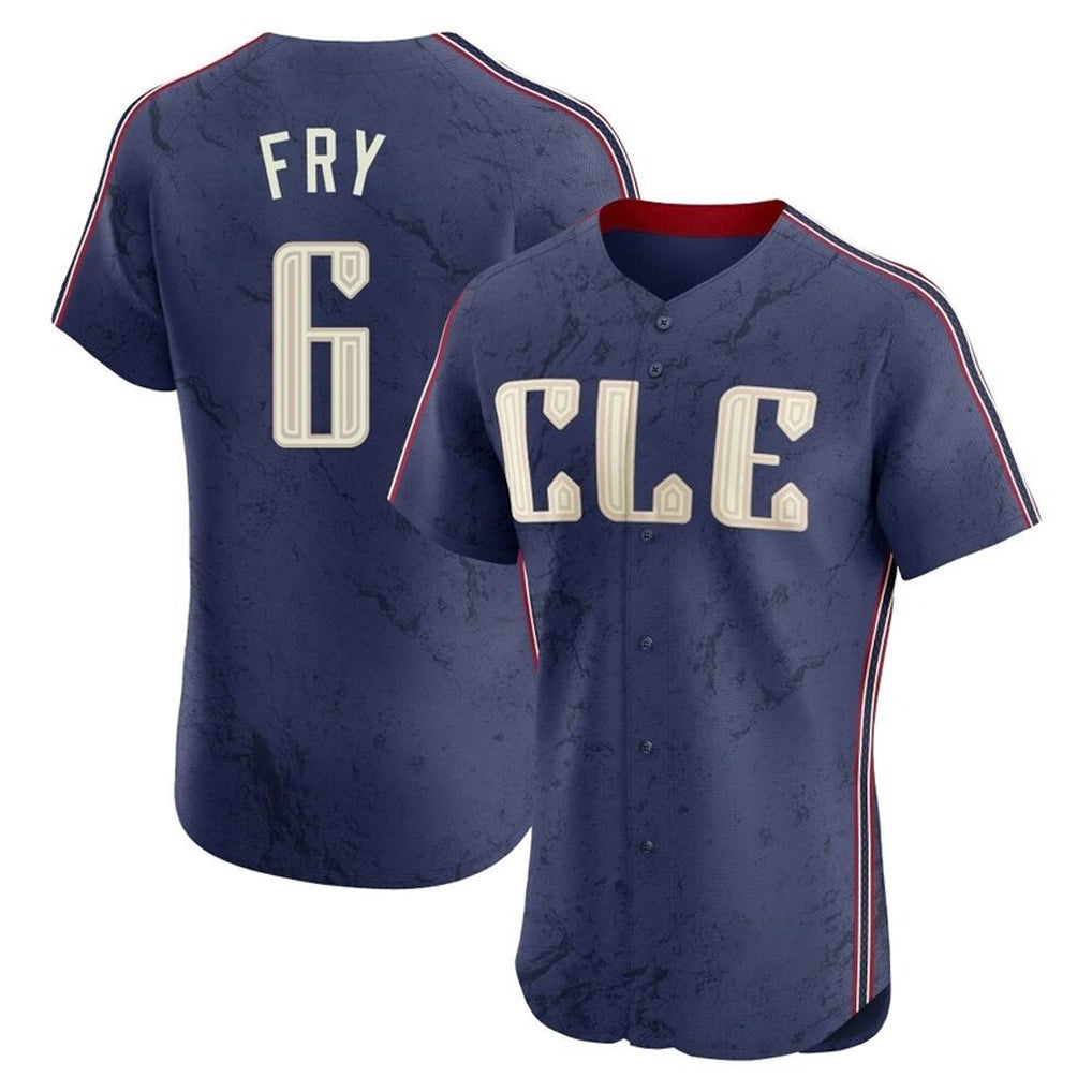 Cleveland Guardians #6 David Fry Player Navy AmberGomez City Connect Limited Elite Home Stitched Jerseys