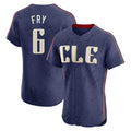 Cleveland Guardians #6 David Fry Player Navy AmberGomez City Connect Limited Elite Home Stitched Jerseys