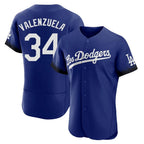 Los Angeles Dodgers #34 Fernando Valenzuela Player Royal AmberGomez City Connect Elite Home Stitched Jerseys
