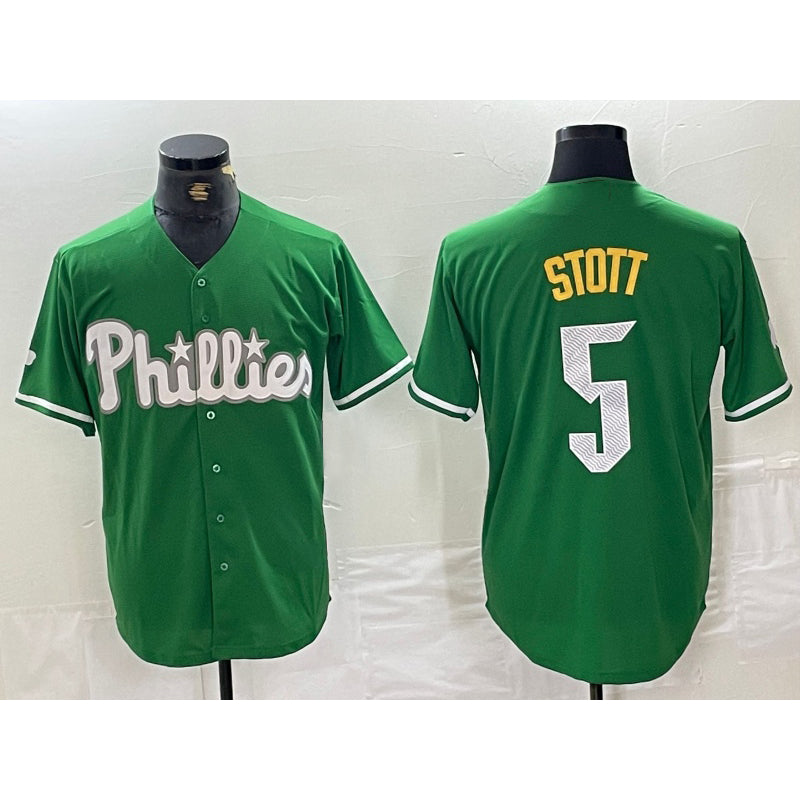 Philadelphia Phillies #5 Bryson Stott Green AmberGomez 2024 City Connect Stitched Jersey