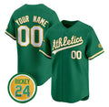 Custom Oakland Athletics Active Player Green AmberGomez Rickey Henderson Patch Vapor Premier Limited Stitched Jersey