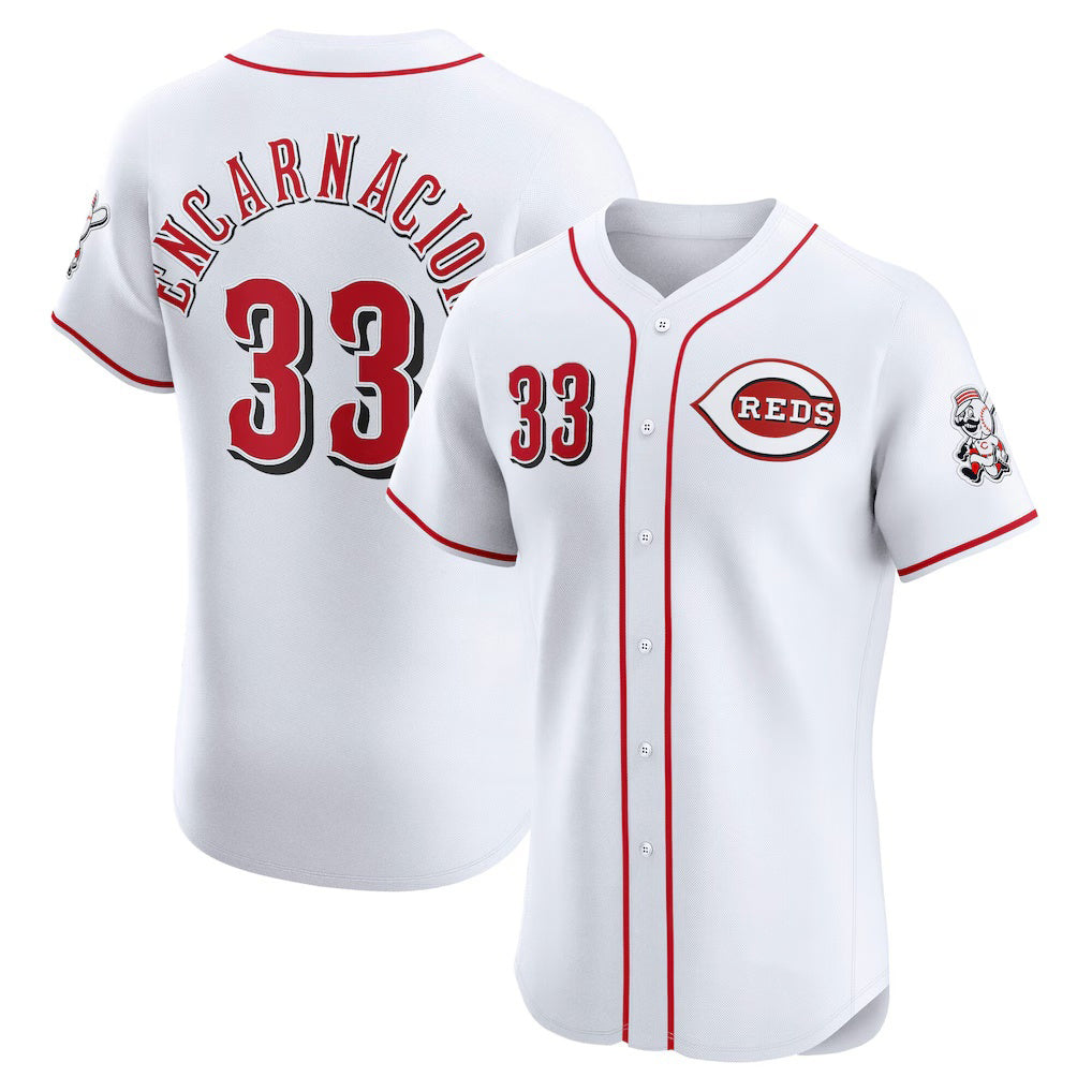 Cincinnati Reds #33 Christian Encarnacion-Strand White AmberGomez Home Elite Jersey