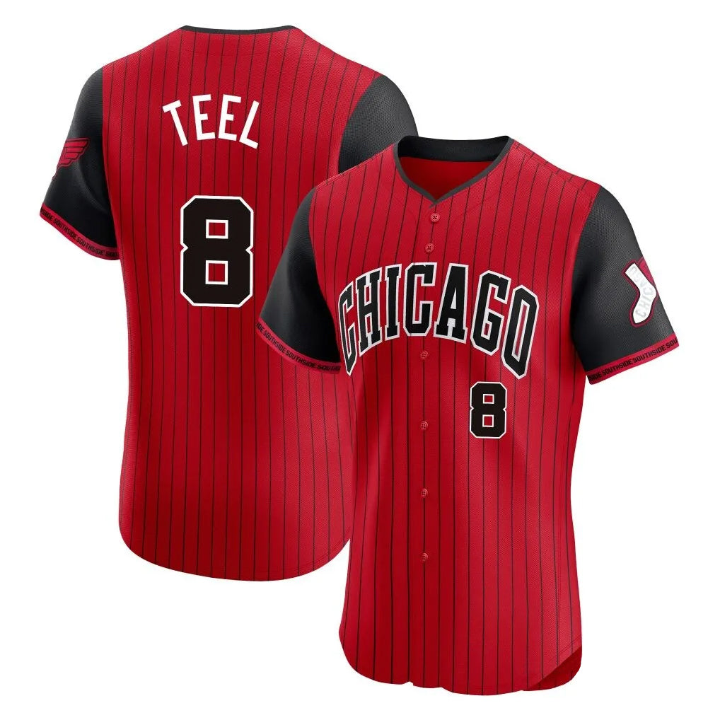 Chicago White Sox #8 Kyle Teel Player Red AmberGomez City Connect Limited Elite Home Stitched Jerseys
