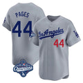 Los Angeles Dodgers #44 Andy Pages Player Gray AmberGomez World Series Meet Limited Home Stitched Jerseys