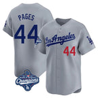 Los Angeles Dodgers #44 Andy Pages Player Gray AmberGomez World Series Meet Limited Home Stitched Jerseys
