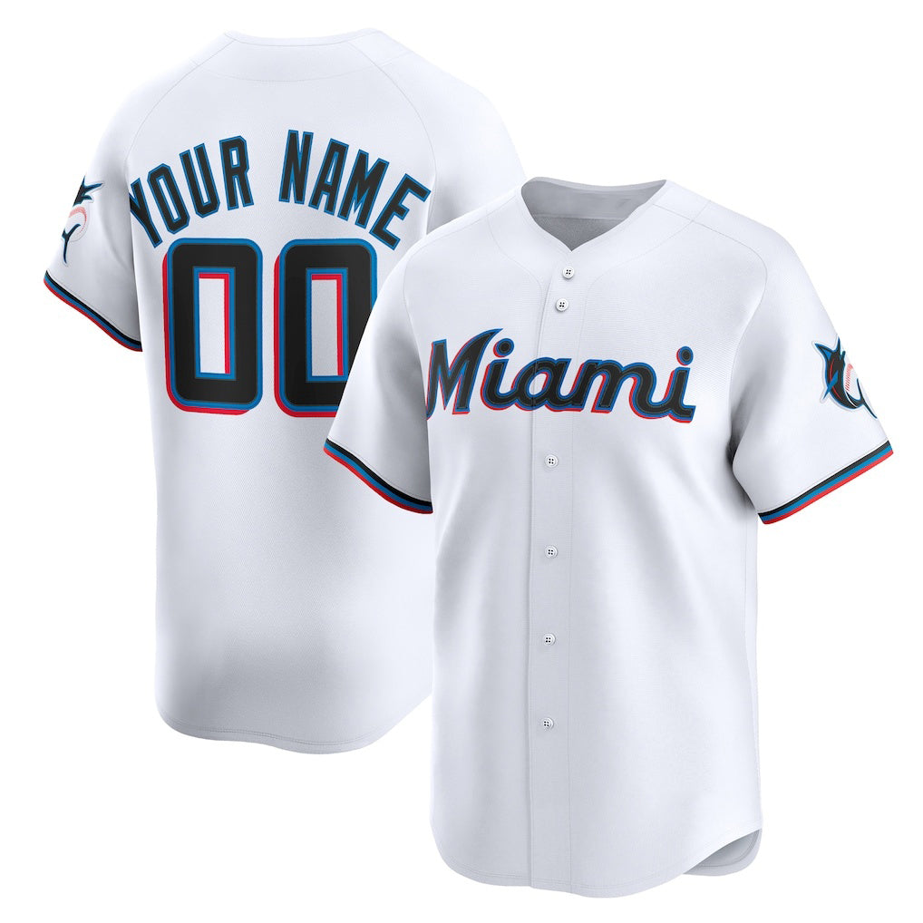 Custom Miami Marlins White AmberGomez Home Limited Jersey