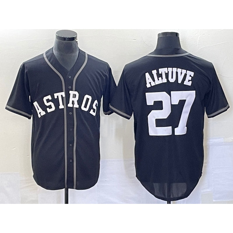 Houston Astros #27 Jose Altuve Black AmberGomez Cool Base Stitched Jersey