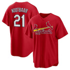 St. Louis Cardinals #21 Lars Nootbaar Red AmberGomez Big & Tall Alternate Replica Player Jersey