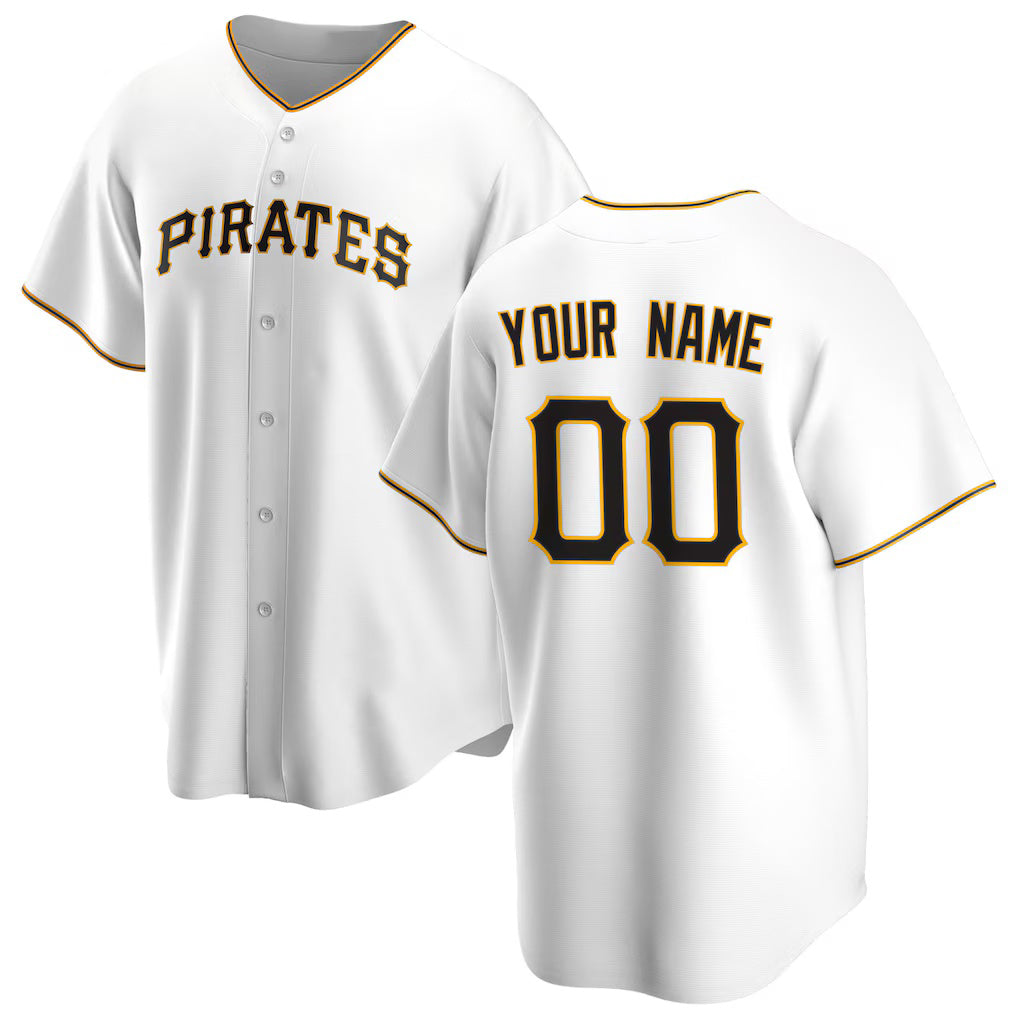 Custom Pittsburgh Pirates White AmberGomez Home Replica Jersey