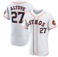 Houston Astros #27 Jose Altuve White AmberGomez 2022 World Series Flex Base Stitched Jersey