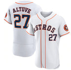 Houston Astros #27 Jose Altuve White AmberGomez 2022 World Series Flex Base Stitched Jersey