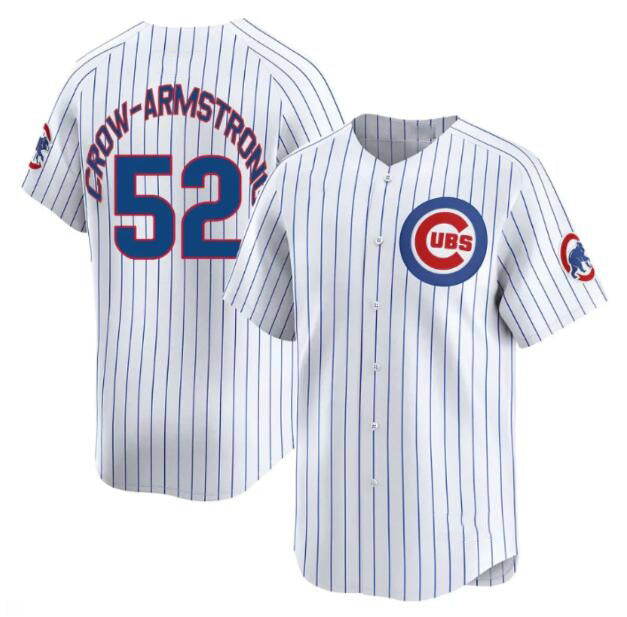 Chicago Cubs #52 Pete Crow-Armstrong White AmberGomez Home Limited Stitched Jersey