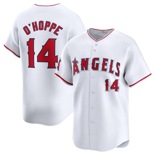 Los Angeles Angels #14 Logan O'Hoppe White AmberGomez Home Limited Stitched Jersey