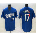Los Angeles Dodgers #17 Shohei Ohtani Number Mexico Blue AmberGomez Cool Base Stitched Jersey 2