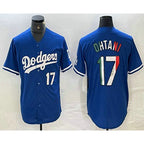 Los Angeles Dodgers #17 Shohei Ohtani Number Mexico Blue AmberGomez Cool Base Stitched Jersey 2
