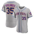 New York Mets #35 Justin Verlander Gray AmberGomez Flex Base Stitched Jersey