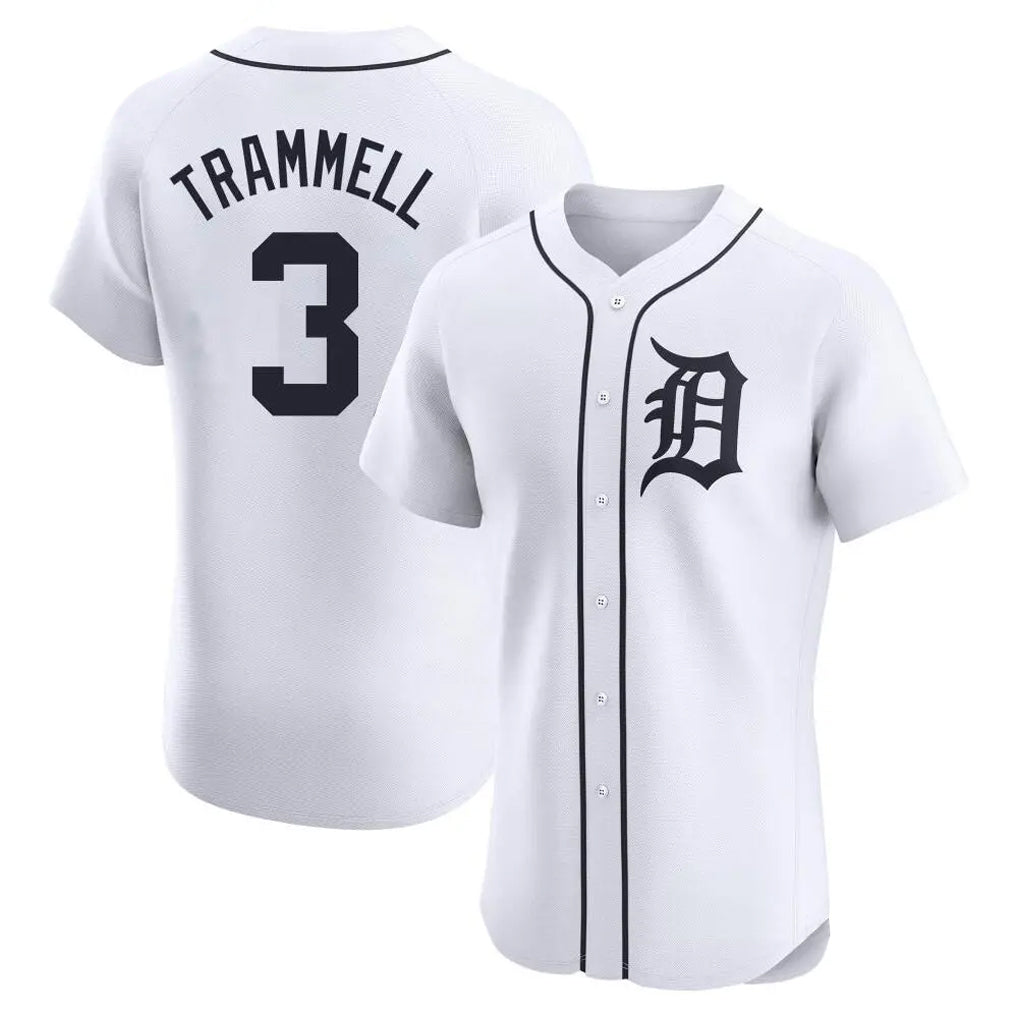 Detroit Tigers #3 Alan Trammell Player White AmberGomez Limited Elite Home Stitched Jerseys