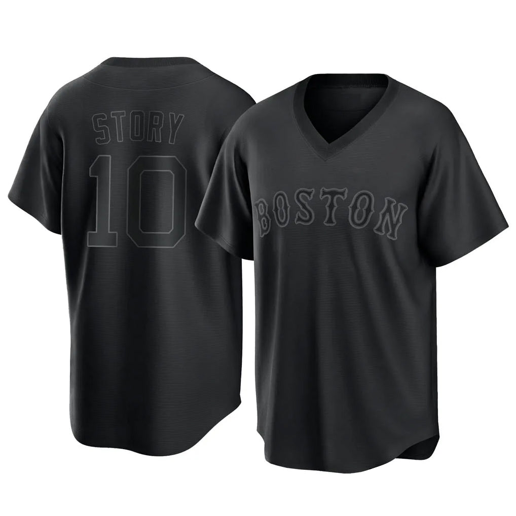 Boston Red Sox #10 Trevor Story Player Black AmberGomez T-shirt Home Game Stitched Jerseys