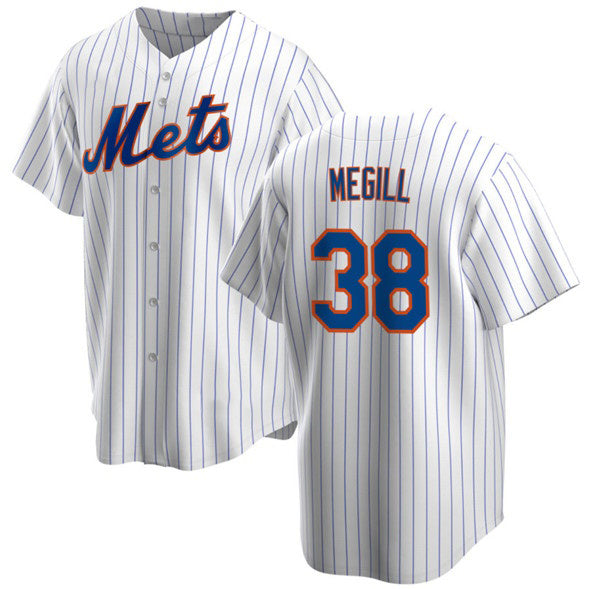 New York Mets #38 Tylor Megill White AmberGomez Cool Base Stitched Jersey