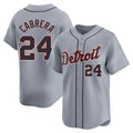 Detroit Tigers #24 Miguel Cabrera Player Gray AmberGomez Home Limited Stitched Jerseys