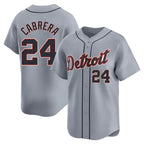 Detroit Tigers #24 Miguel Cabrera Player Gray AmberGomez Home Limited Stitched Jerseys