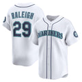 Seattle Mariners #29 Cal Raleigh White AmberGomez Home Limited Player Jersey