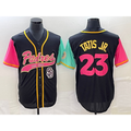 San Diego Padres #23 Fernando Tatis Jr Black AmberGomez NEW 2023 City Connect Cool Base Stitched Jersey
