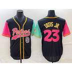 San Diego Padres #23 Fernando Tatis Jr Black AmberGomez NEW 2023 City Connect Cool Base Stitched Jersey