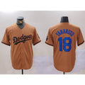 Los Angeles Dodgers #18 Yoshinobu Yamamoto Olive AmberGomez Cool Base Limited Stitched Jersey