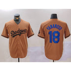 Los Angeles Dodgers #18 Yoshinobu Yamamoto Olive AmberGomez Cool Base Limited Stitched Jersey