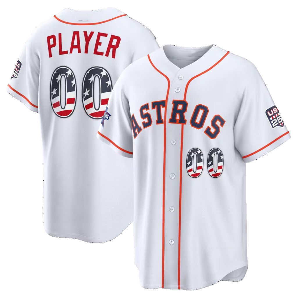 Custom Houston Astros 2026 All-Star Edition Stars & Stripes White AmberGomez Stadium Pick-A-Player Jersey