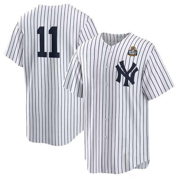 New York Yankees #11 Anthony Volpe White AmberGomez 2024 World Series Cool Base Stitched Jersey
