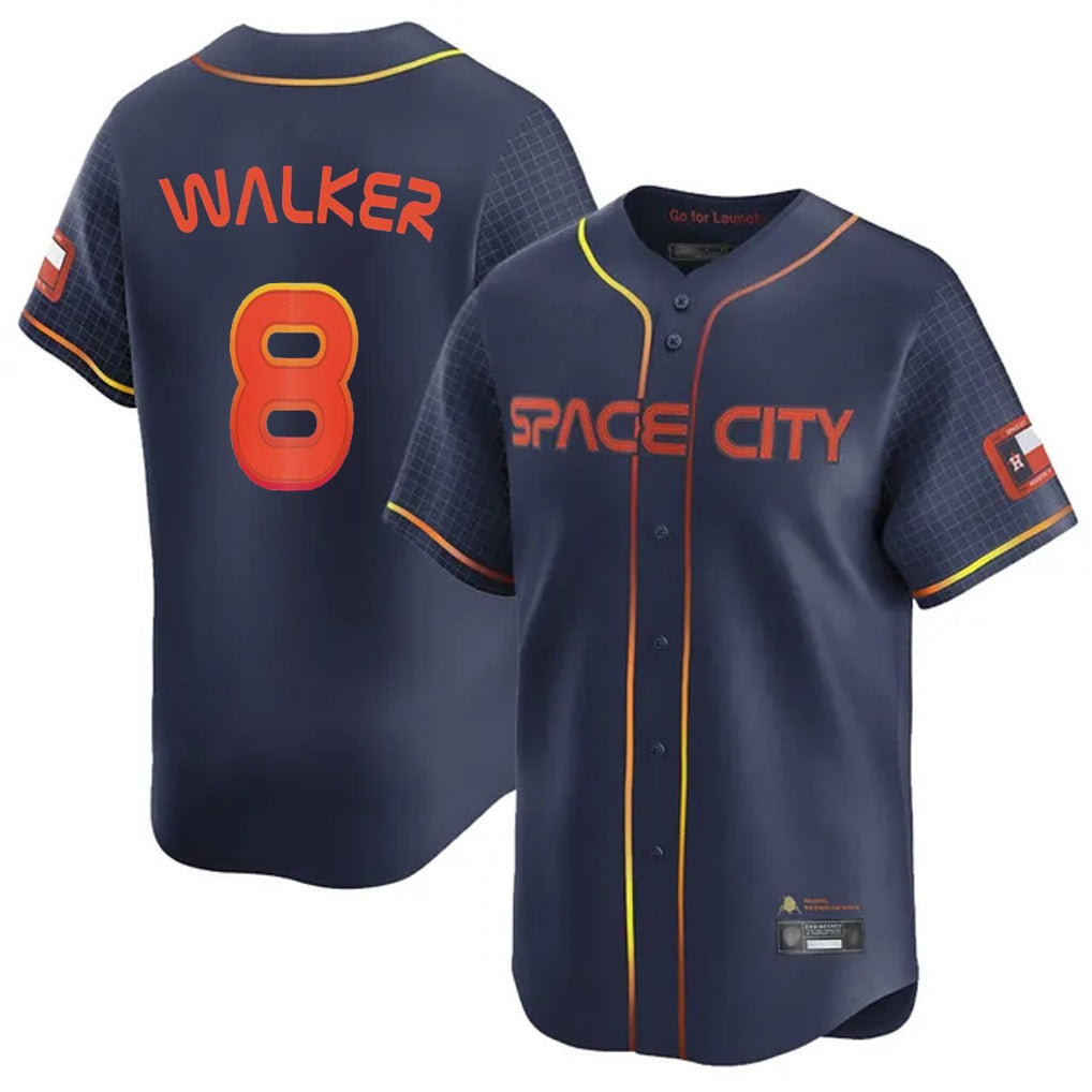 Houston Astros #8 Christian Walker Player Navy AmberGomez City Connect Home Limited Stitched Jerseys