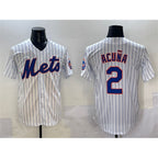 New York Mets #2 Luisangel Acuna White AmberGomez Cool Base Stitched Jersey