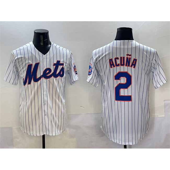 New York Mets #2 Luisangel Acuna White AmberGomez Cool Base Stitched Jersey