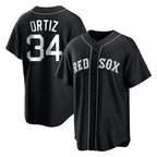 Boston Red Sox #34 David Ortiz Player Black AmberGomez Home Game Stitched Jerseys