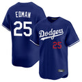 Los Angeles Dodgers #25 Tommy Edman Player Royal AmberGomez Limited Home Stitched Jerseys
