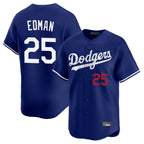 Los Angeles Dodgers #25 Tommy Edman Player Royal AmberGomez Limited Home Stitched Jerseys