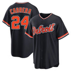 Detroit Tigers #24 Miguel Cabrera Player Navy AmberGomez Home Game Stitched Jerseys