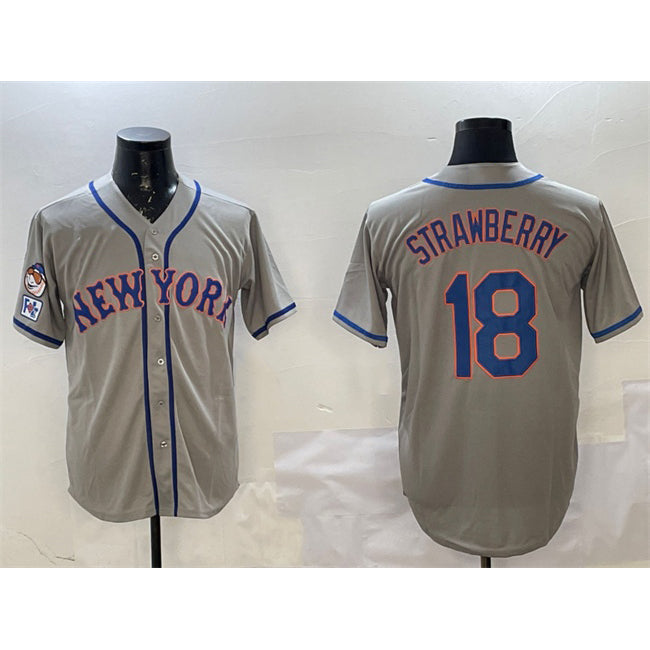 New York Mets #18 Darryl Strawberry Grey AmberGomez 2025 Spring Training Cool Base Stitched Jersey