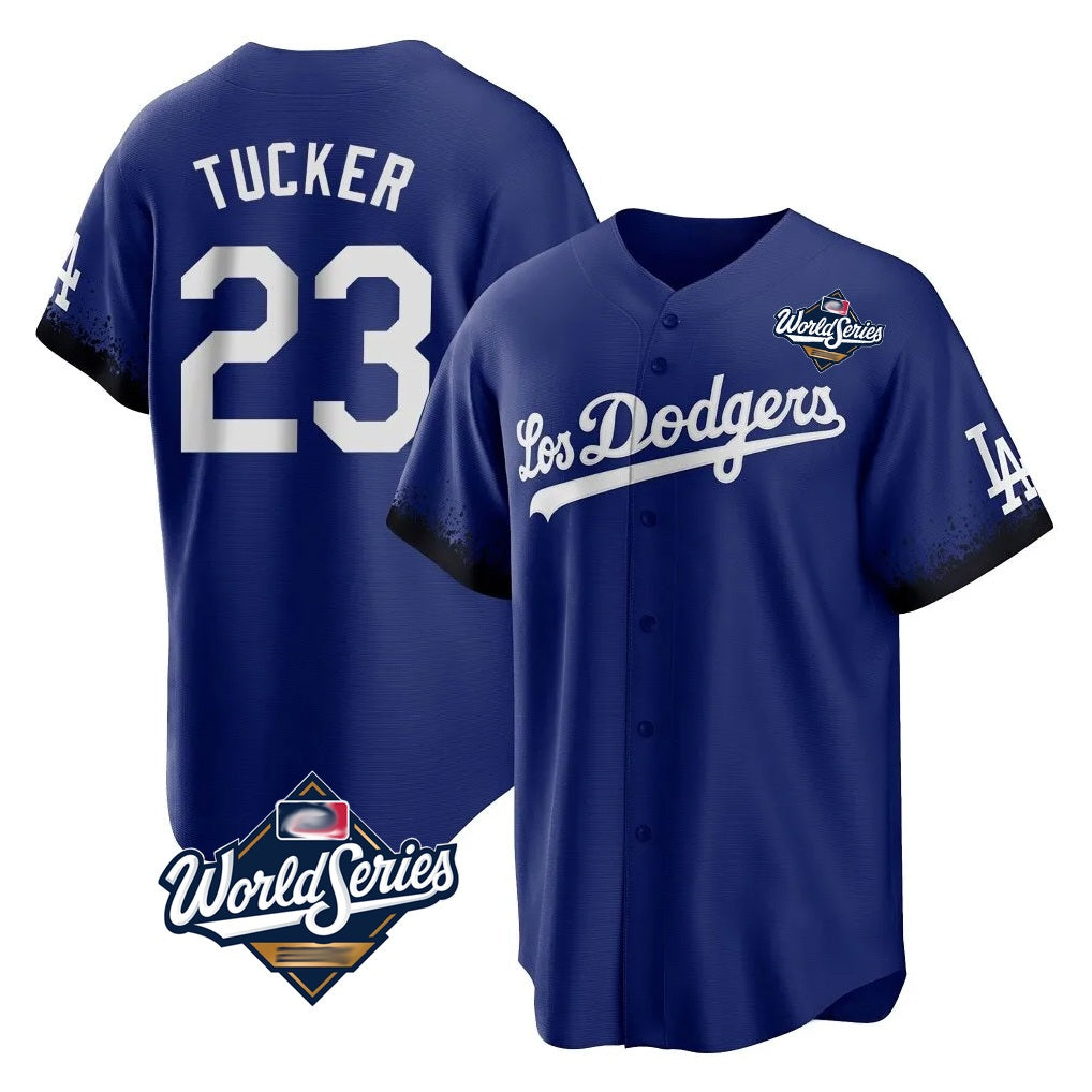Los Angeles Dodgers #23 Kyle Tucker Player Royal AmberGomez World Series City Connect Home Game Stitched Jerseys