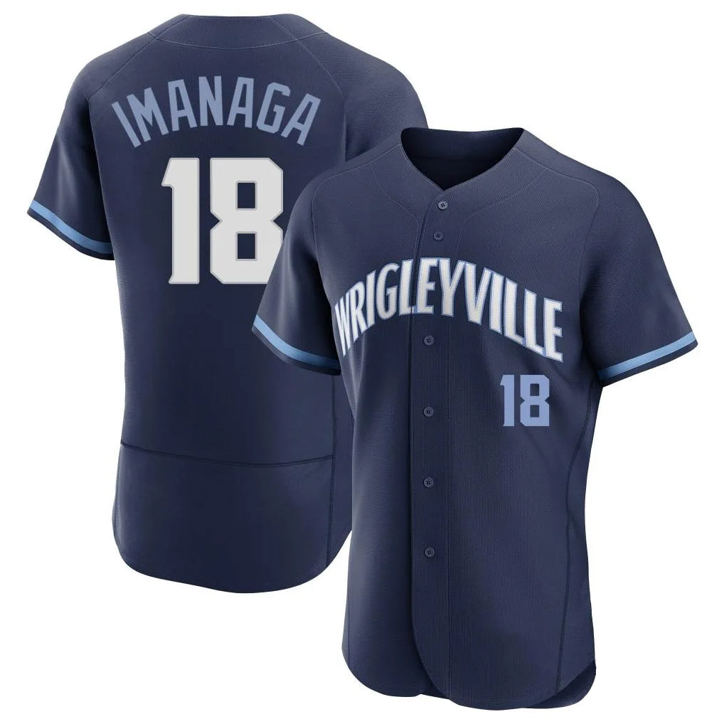 Chicago Cubs #18 Shota Imanaga Player Navy AmberGomez City Connect Limited Elite Home Stitched Jerseys