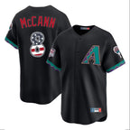 Arizona Diamondbacks #8 James McCann Player Black AmberGomez USA 250 Fourth of July Home Game Stitched Jerseys